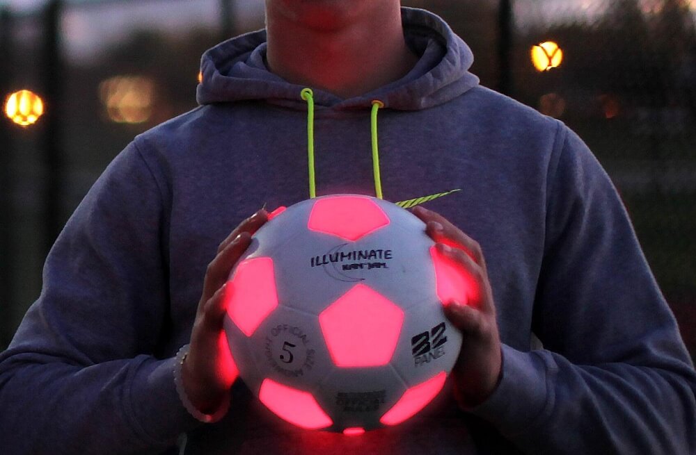 Fotboll med LED-lampor