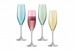 Champagneglas Polka i pastellfärger
