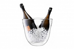 Handgjord champagnekylare i glas