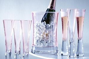 Rosa champagneglas & vinkylare