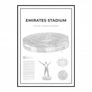 handritat print av Emirates Stadium