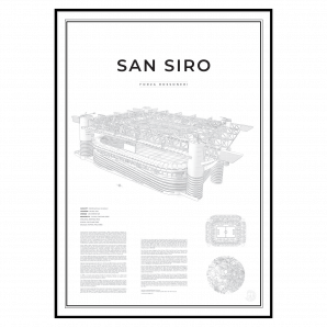 handritat print av fotbollsarenan San Siro
