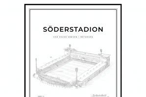 handritat print av fotbollsarenan Söderstadion