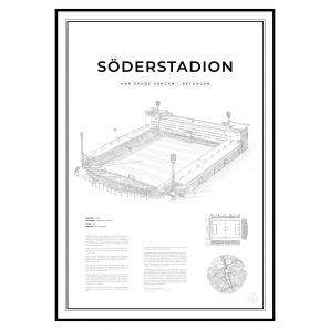 handritat print av fotbollsarenan Söderstadion