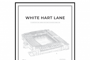 handritat print av fotbollsarenan White Hart Lane