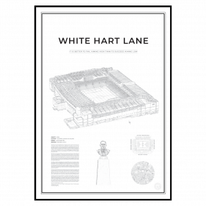 handritat print av fotbollsarenan White Hart Lane