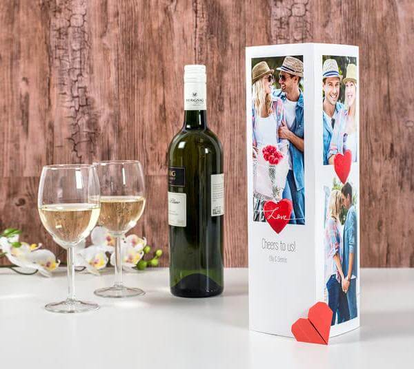 Egendesignad presentkartong för vinflaska vitt