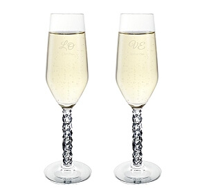 Graverade champagneglas med LO-VE