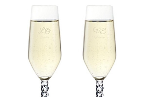 Graverade champagneglas LO-VE