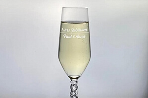 Champagneglas med egen text