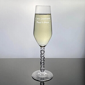 Champagneglas med egen text