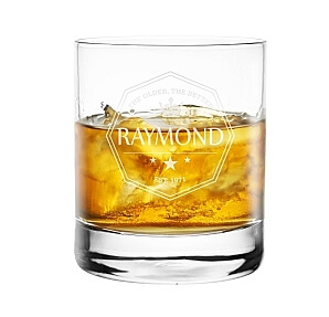 Graverat whiskyglas med sigill